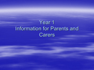 Year 1 Information for Parents and Carers