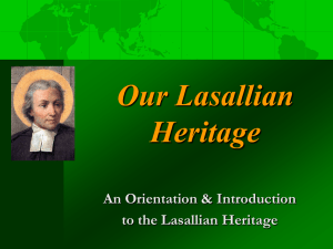A Look at Our Lasallian World - Christian Brothers of the Midwest