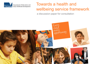 Towards a health and wellbeing service framework: A Discussion