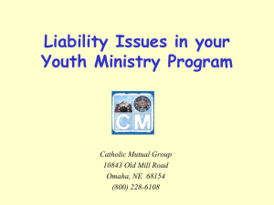 Liability Issues in your Youth Ministry Program