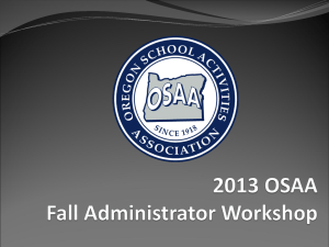 OSAA 2013 Administrator Workshop