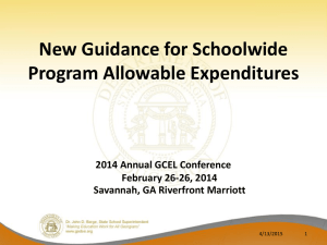 New Guidance for Schoolwide Program Allowable