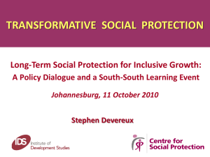 Transformative Social Protection - International Policy Centre for
