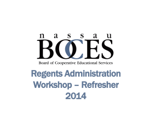 Regents Administration Workshop - Refresher