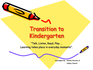 Transition to Kindergarten - Prince George`s County Public School