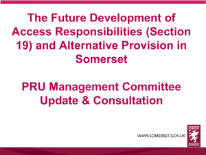 and Alternative Provision in Somerset PRU Management Committee