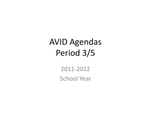 AVID Agendas