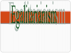 Need for Egalitarianism