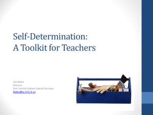 Self-Determination--A Toolkit for Teachers