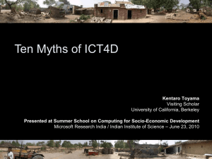 Ten Myths of ICT4D