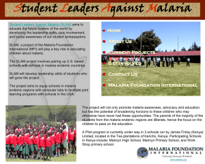 PowerPoint Presentation - Student Leaders Against Malaria
