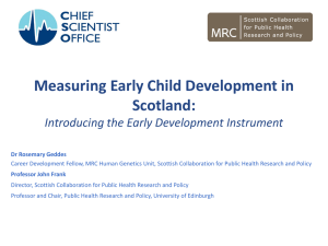 Measuring Early Child Development in Scotland