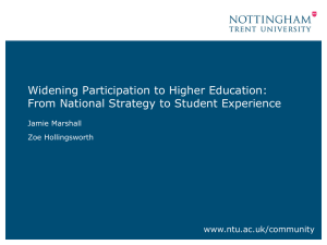 Widening Participation to Higher Education