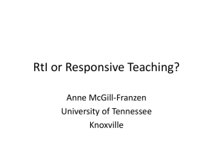 Anne McGill-Franzen - Rtl or Responsive Teaching