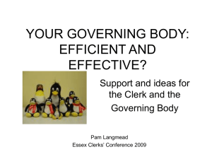 Your Governing Body Efficient and Effective