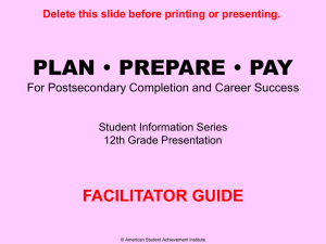 Plan, Prepare, Pay - 8th Grade - American Student Achievement