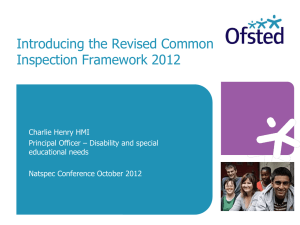 Common Inspection Framework 2012 - The Association of National