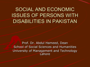 SITUATION OF DISABLED PERSONS IN PAKISTAN