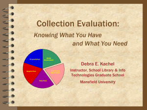 Collection Evaluation: Knowing what you have and