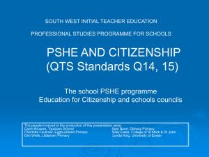 PSHE and Citizenship - Graduate School of Education
