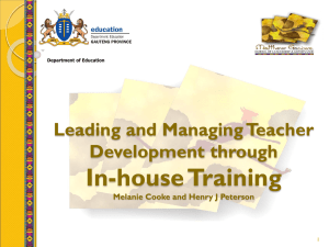 Leading and managing teacher development through in