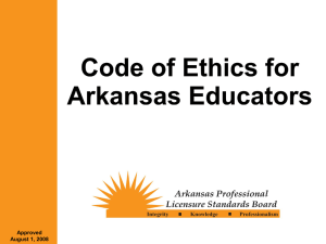 Arkansas Education Department Ethics Presentation