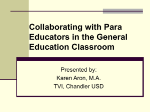 Collaborating with Para Educators in the General Education