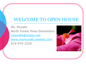 WELCOME TO OPEN HOUSE - Ms. Munafo &nbs - Home