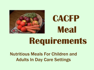 CACFP Meal Requirements (At