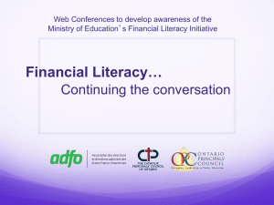 Financial Literacy… - Ontario Principals` Council