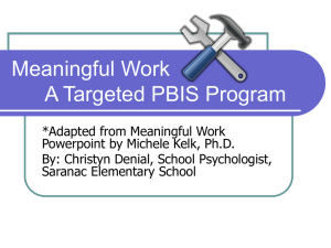 Meaningful Work PowerPoint - Safe Schools Healthy Students