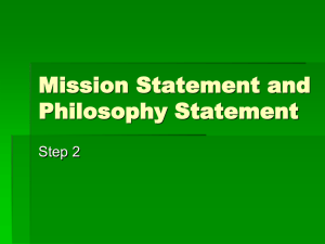 Mission and Philosophy Statement
