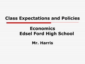 Class Expectations and Policies – Economics Dearborn High School