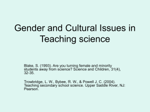 Gender and Cultural Issues in Teaching science