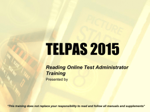 Reading Online Test Administrator Training