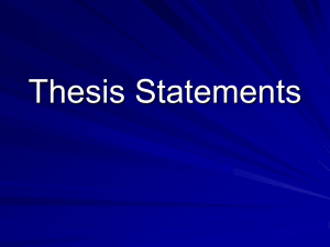 Thesis Statement PPT
