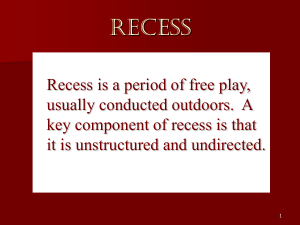 Importance of Recess