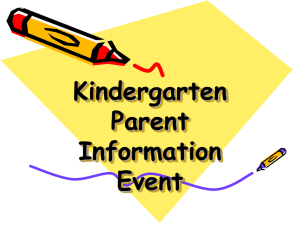 Kindergarten Parent Information