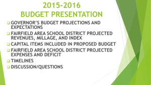 2015-2016 BUDGET PRESENTATION - Fairfield Area School District