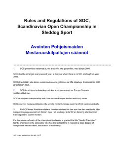 Rules and Regulations of SOC, Scandinavian Open Championship