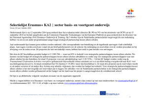 Selectielijst Erasmus+ KA2 sector basis