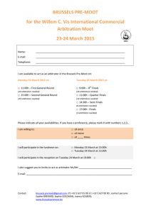 the registration form - THE 2015 BRUSSELS PRE-MOOT