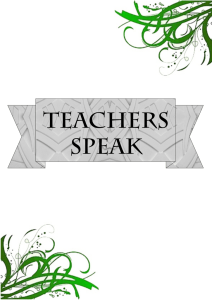 tEACHERS sPEAK