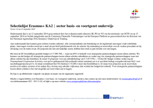 Selectielijst Erasmus+ KA2 sector basis