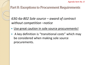 Procurement Training Agenda Item No. 8