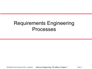 Requirements Engineering Processes (Ch. 7)