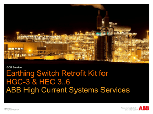 Earthing Switch Retrofit HGC-3 ABB High Current