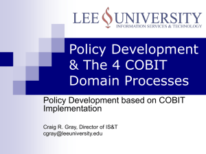 IT Governance and The 4 Cobit Domain Processes