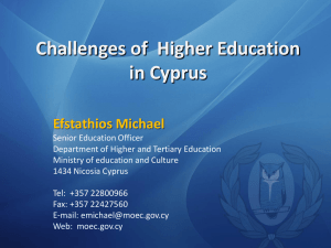 Challenges of Higher Education in Cyprus, Efstathios Michael