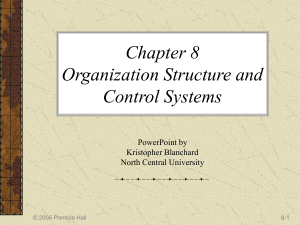 Chapter 8 Organization Structure and Control